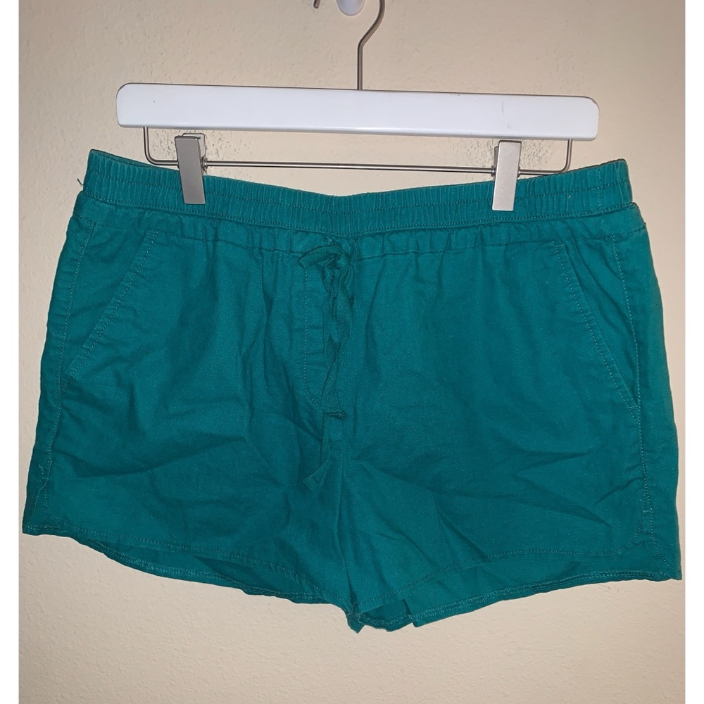 Loft Outlet Green Linen Blend Running Shorts Women’s Size Medium